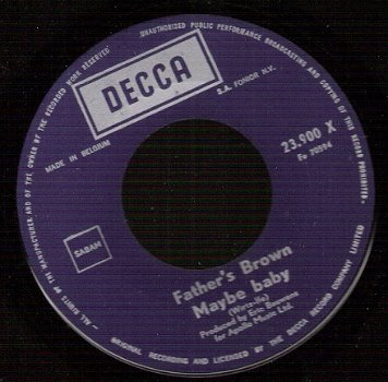 Father Brown -Maybe Baby - Belgium Psychedelic Rock 1970 vinylsingle - 1