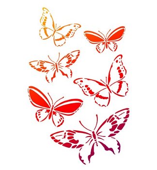 Sjabloon 15 sierlijke vlinders 21 x 15cm - 1