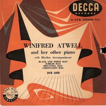 Winifred Atwell - vinyl EP Winifred Atwell And Her Other Piano:Black And White Rag & Jubilee Rag e.a - 1