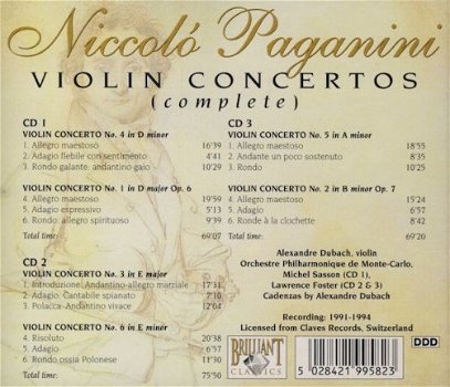 3CD- Paganini - viool concerten, Alexandre Dubach - 1