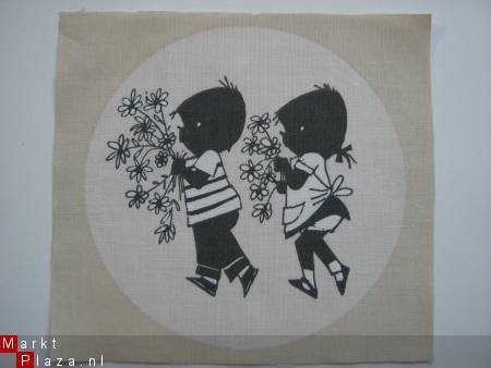 ** Quilt block / knutsellapje Jip & Janneke (creme4) - 1