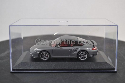 2010 Porsche 911 Turbo (997) grijs 1:43 Minichamps ZONDER KARTONNEN DOOSJE - 1