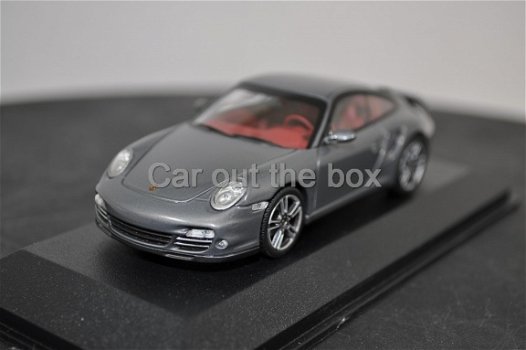 2010 Porsche 911 Turbo (997) grijs 1:43 Minichamps ZONDER KARTONNEN DOOSJE - 2