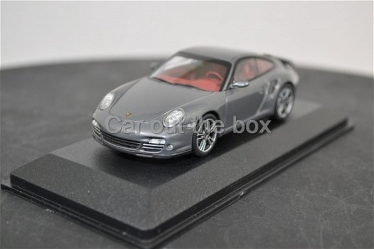 2010 Porsche 911 Turbo (997) grijs 1:43 Minichamps ZONDER KARTONNEN DOOSJE - 3