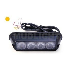 MUDLIGHT LED flitser, 12V/24V, 12 watt, ambergeel (oranje). - 1