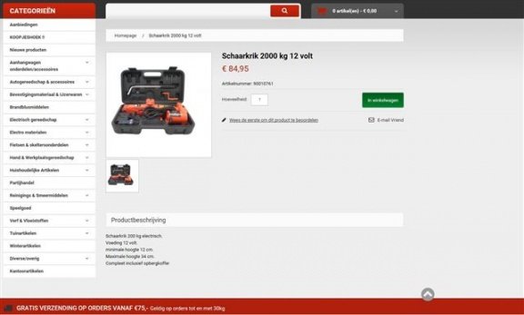 Schaarkrik 2000 kg 12 volt electrische - 1