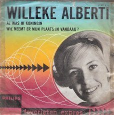 Willeke Alberti- Al Was Ik Koningin - Nederlandstalig - vinylsingle 1965 met fotohoes