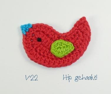 Hip gehaakt! gehaakte applicatie: vogeltje! - Afbeelding 2