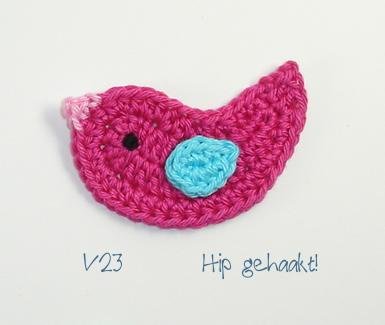 Hip gehaakt! gehaakte applicatie: vogeltje! - Afbeelding 3