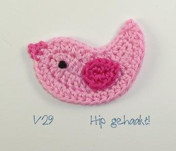 Hip gehaakt! gehaakte applicatie: vogeltje! - Afbeelding 5