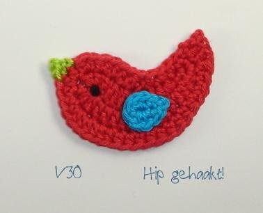 Hip gehaakt! gehaakte applicatie: vogeltje! - Afbeelding 6