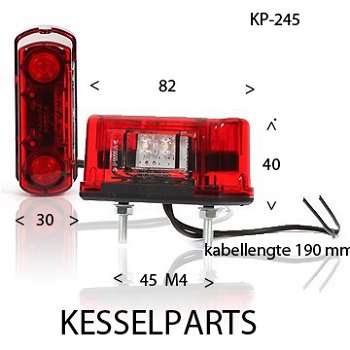 Led Kenteken verlichting Wit/rood 12/24V 12V 24 V KP-245 - 5