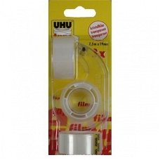 UHU tape + dispenser + refill 7,5mtrx19 mm