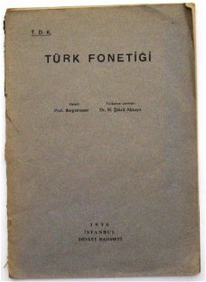 Türk Fonetigi 1936 Bergstrasser Istanbul Devlet Basimevi