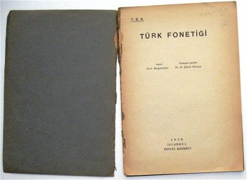 Türk Fonetigi 1936 Bergstrasser Istanbul Devlet Basimevi - 2