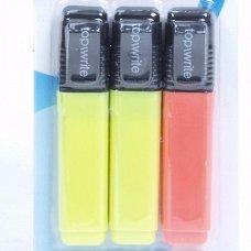 Stiften, markeer 3 delig kleur Blisterverpakking met 3 markeerstiften. Twee verschillende kleuren.