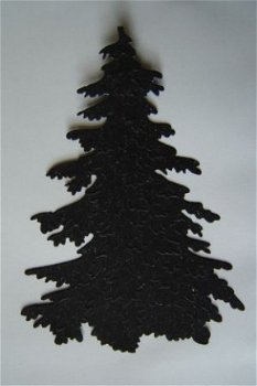 nr.18b KERST Stans / opleg, Kerstboom groot zwart gemeleerd - 1