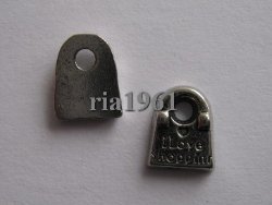 bedeltje/charm op=op: mini shopping bag - 7 mm:10 voor 0,50