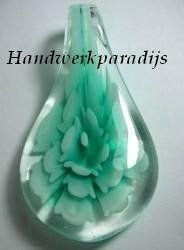 Grote Hanger Glas Pendant Mint 32 x 58mm