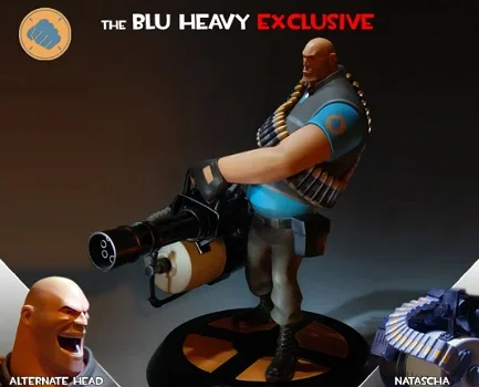 Gaming Heads Team Fortress The Blue Heavy Exclusive Statue - 0