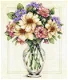 AANBIEDING DIMENSIONS Borduurpakket , FLOWERS IN TALL VASE - 1 - Thumbnail
