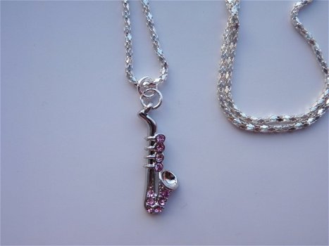 Ketting Muziek - saxofoon (met strass) - 2