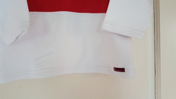 Pointer rood witte sweater grote applicatie maat 110/116 nieuw - 5