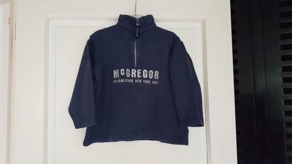 McGregor grijs blauwe trui met rits maat 116 - 1