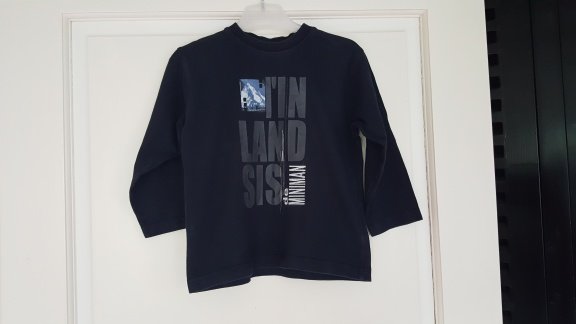 Mini Man MiniMan donker blauwe longsleeve met grote print berg maat 98/104 - 1