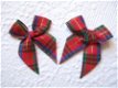 Geknoopt ruitjes strikje ~ 3 cm ~ Rood Kerst - 1 - Thumbnail
