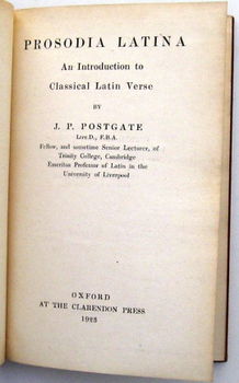 Prosodia Latina 1923 Postgate Clarendon Press Latijn Engels - 1