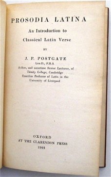 Prosodia Latina 1923 Postgate Clarendon Press Latijn Engels