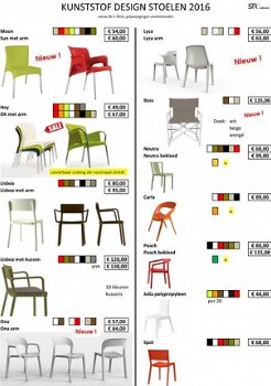 Betaalbaar kunststof design stoelen in vele kleuren. - 3