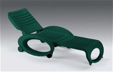 Kunststof opklapbaar ligbed / lounge stoel Olè groen.