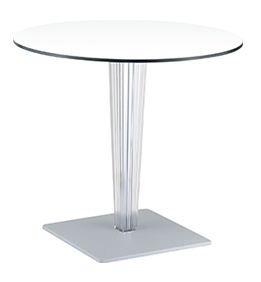 Tafel Lulu met transparante poot met chromen pijp - 2