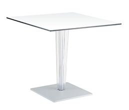 Tafel Lulu met transparante poot met chromen pijp - 3