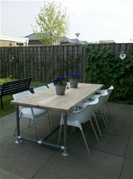 Tafels steigerhout / steigerbalken op maat incl stoelen - 4