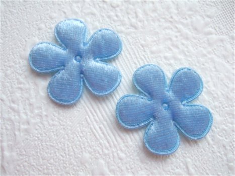 Fluweel bloem ~ 3,5 cm ~ Blauw - 1