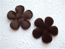 Fluweel bloem ~ 3,5 cm ~ Bruin
