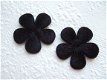 Fluweel bloem ~ 3,5 cm ~ Zwart - 0 - Thumbnail