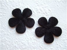 Fluweel bloem ~ 3,5 cm ~ Zwart