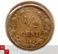 Halve cent Willem III 1884 - 1