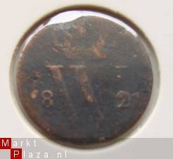 Schaarse halve cent 1821 - 1