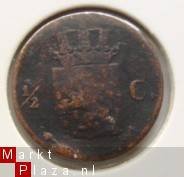 Schaarse halve cent 1821