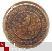 Schaarse halve cent Willem III 1886 - 1