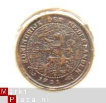 Prachtige schaarse halve cent 1921