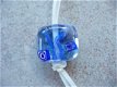 Aquarium donkerblauwe glas hanger met wit suede koord NIEUW. - 2 - Thumbnail