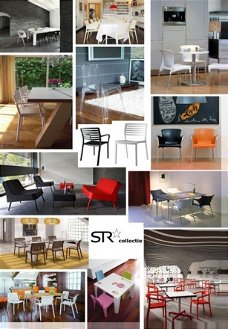 Betaalbaar kunststof design stoelen in vele kleuren.
