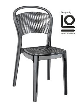 Design stoel Bee wit en zwart glans & transparante kleuren - 5