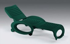 Kunststof opklapbaar ligbed / lounge stoel Olè groen.